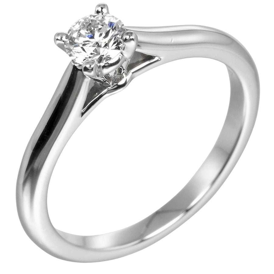 Cartier Platinum Solitaire Diamond Ring with Box and Grading Report