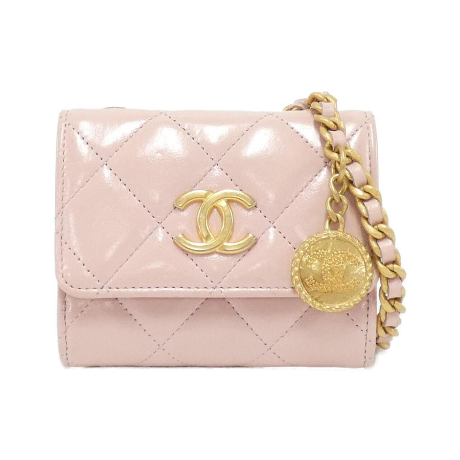 Chanel Leather Wallet On Chain with Metal Accents