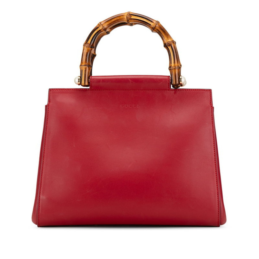 Gucci Leather Bamboo Handle Handbag with Dust Bag