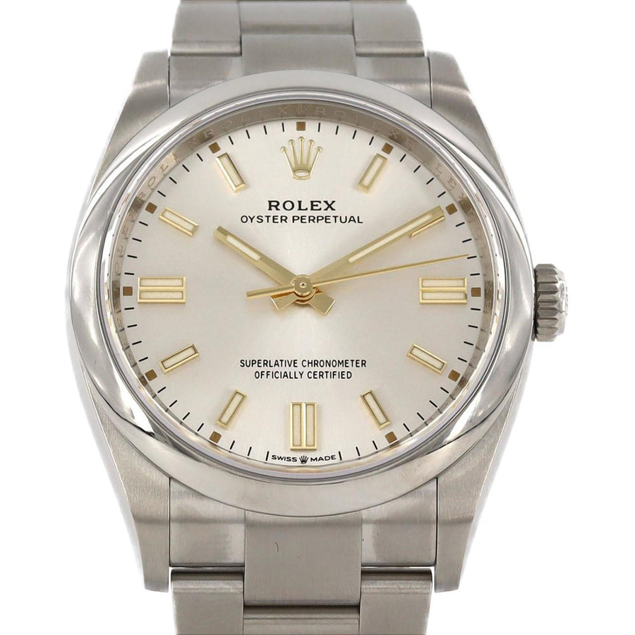Rolex Oyster Perpetual Steel Watch with Warranty and Accessories