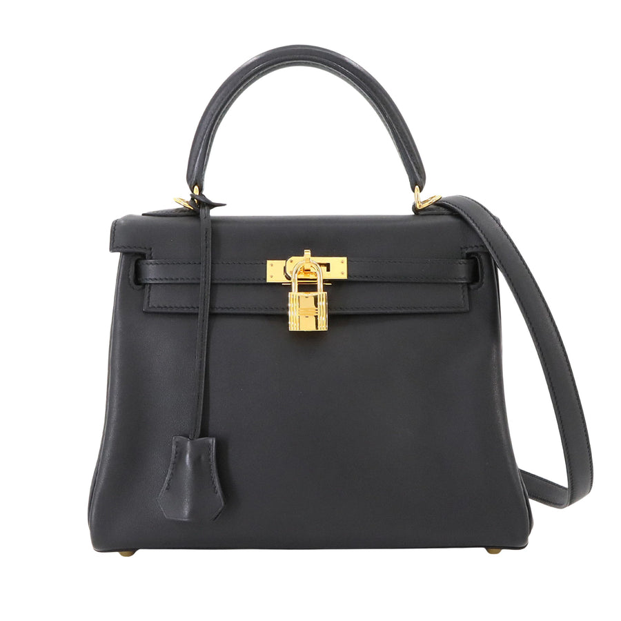 Hermes Leather Handbag with Clochette Key Padlock and Shoulder Strap