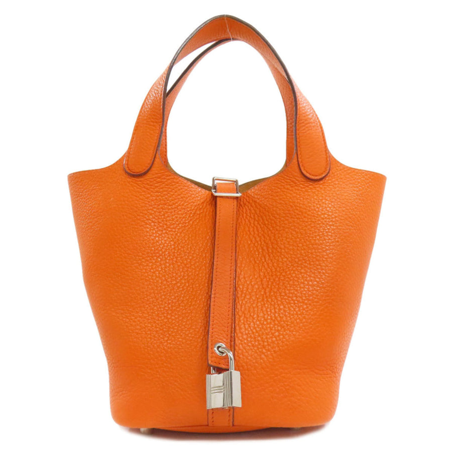Hermes Picotin Lock Leather Tote Bag with Key and Padlock
