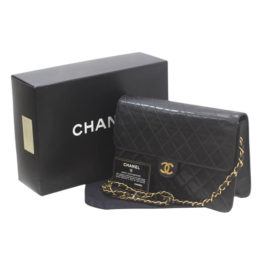 Chanel Timeless Leather Handbag with Box and Authenticity Card