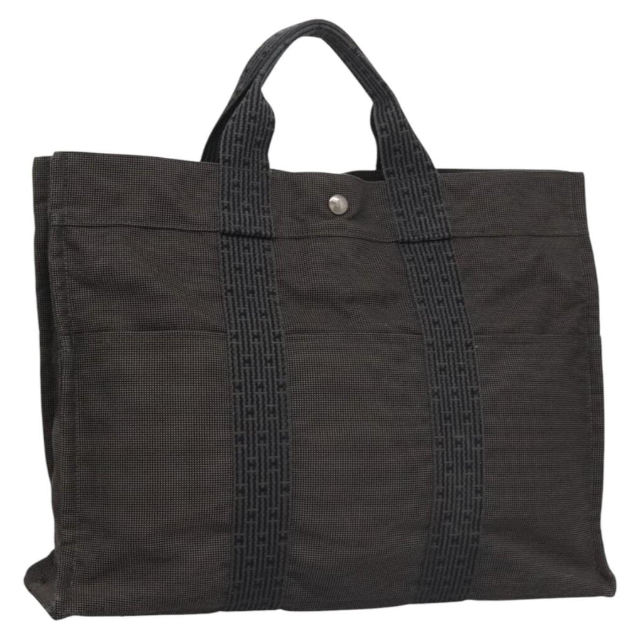 Hermes Canvas Tote Bag with Handle and Metal Fittings