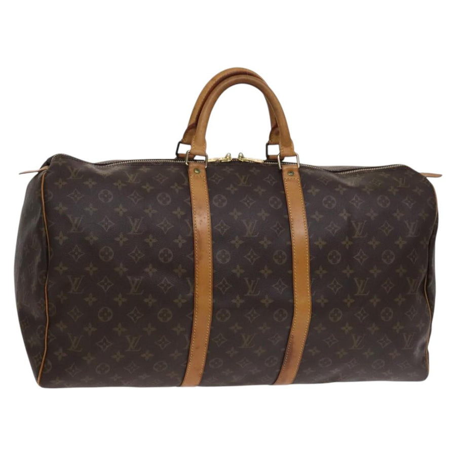 Louis Vuitton Canvas Travel Duffel Bag with Leather Trim
