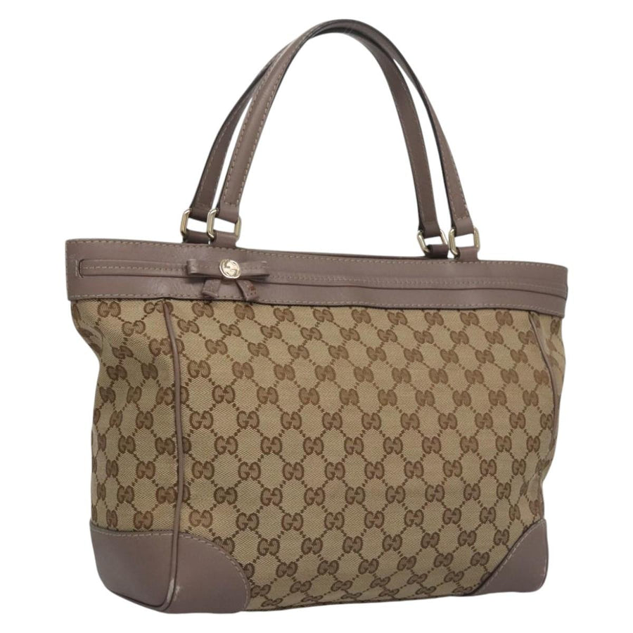 Gucci GG Canvas Tote Bag with Leather Trim