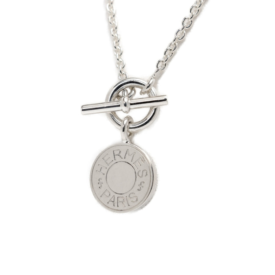 Hermes Ex-Libris Silver Necklace