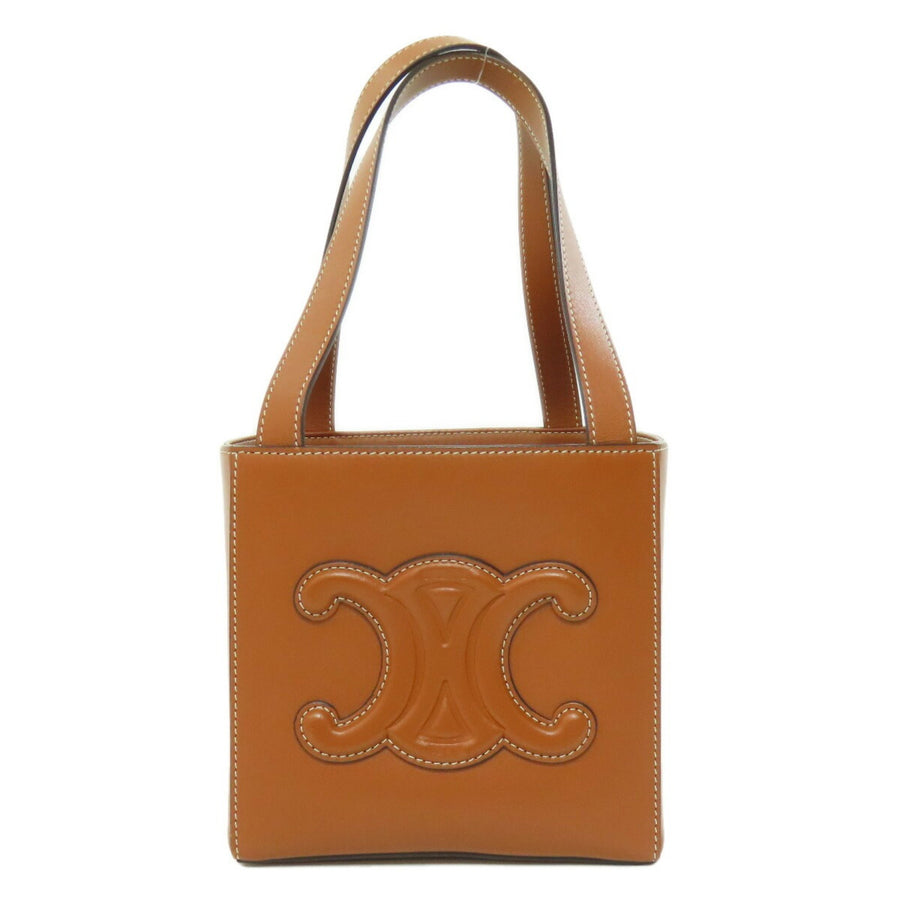 Celine Leather Triomphe Handbag with Pouch and Handle