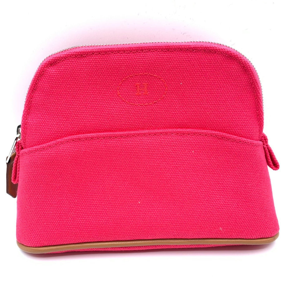 Hermes Cosmetic Bag Canvas Leather