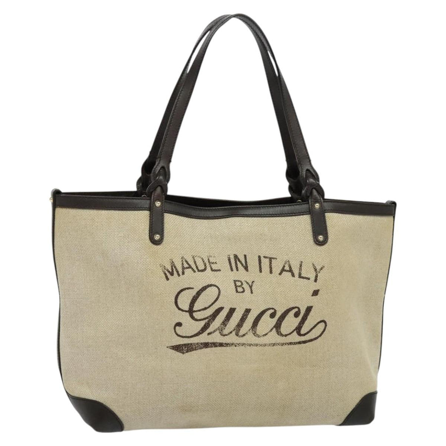 Gucci Canvas Craft Tote Bag with Stain and Scratch Details