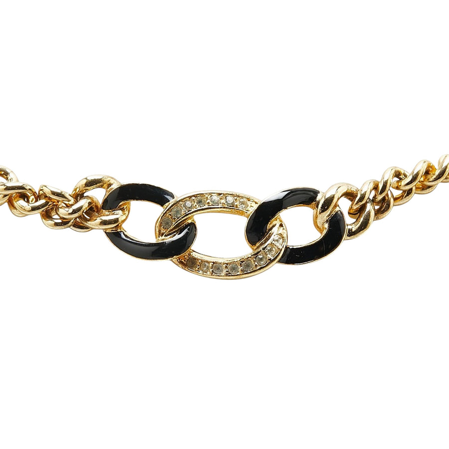 Dior Elegant Metal Pendant Necklace with Slight Scratches