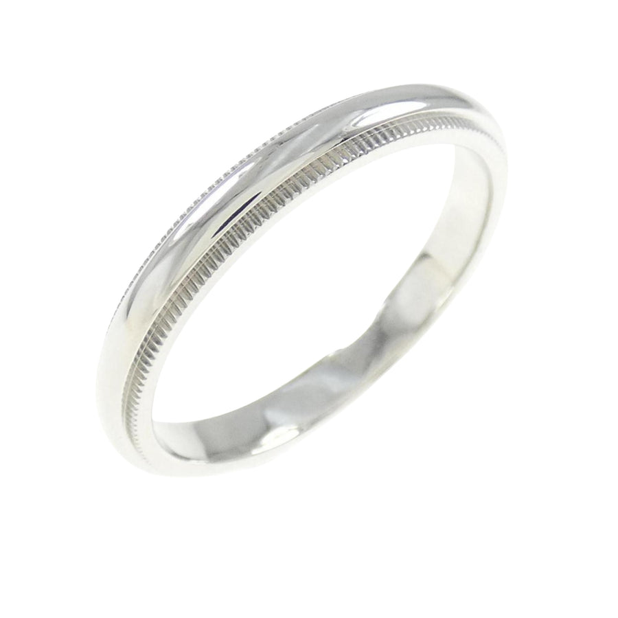 Tiffany & Co. Milgrain Platinum Ring with Polished Finish and Slight Scratches