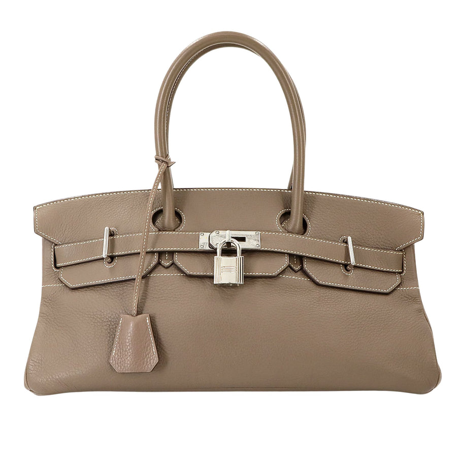 Hermes Leather Birkin Handbag with Clochette Dust Bag Keys and Padlock