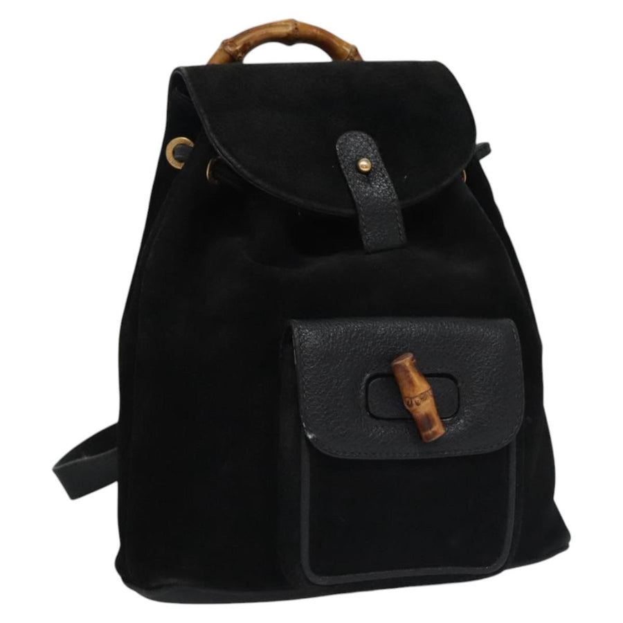 Gucci Suede Bamboo Handle Handbag