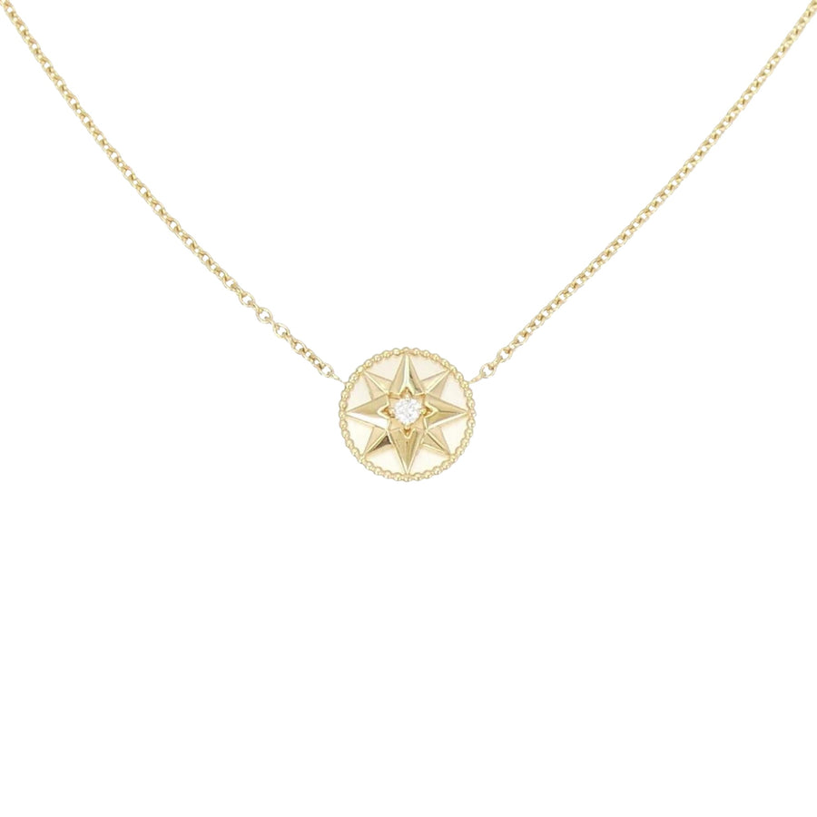 Dior Rose des Vents Yellow Gold Necklace with Box and Certificate
