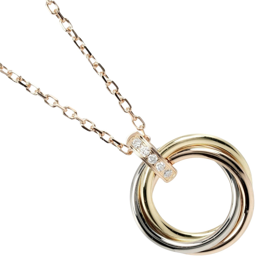 Cartier Gold Trinity Pendant Necklace with Diamond Accents