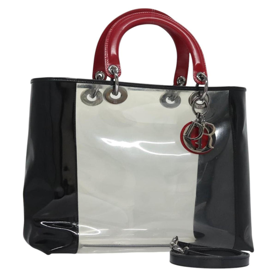 Dior Vinyl Lady Dior Bag with Shoulder Strap and Charm