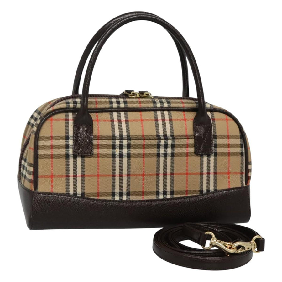 Burberry Canvas Nova Check Shoulder Bag with Dust Bag and Strap