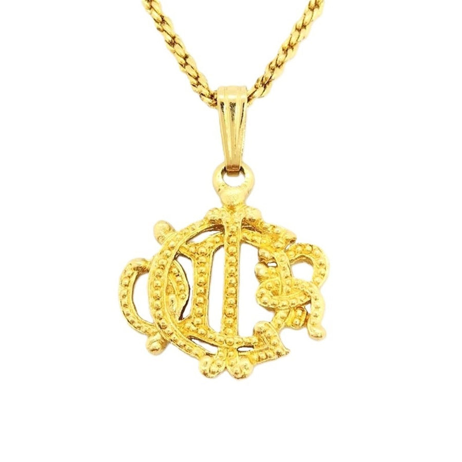 Dior Gold Plated Pendant Necklace with Adjustable Chain
