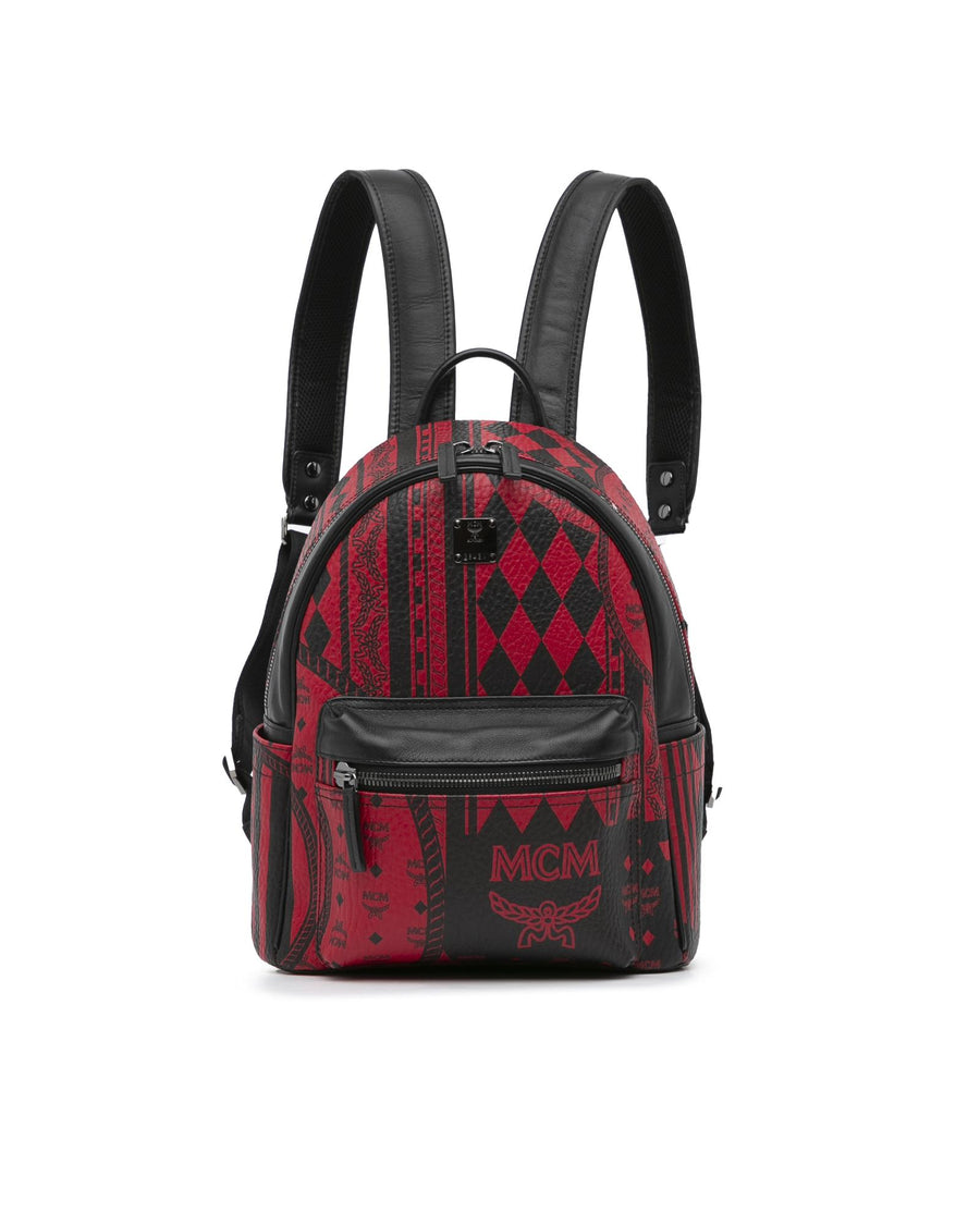 MCM Baroque Studded Leather Backpack with Multiple Pockets