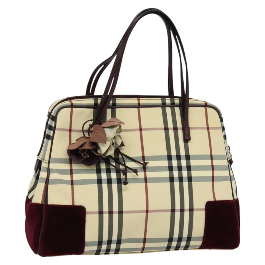 Burberry Nova Check Synthetic Handbag with Storage Smell