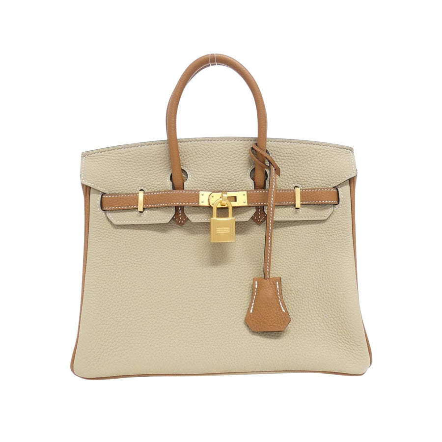Hermes Leather Birkin Bag with Clochette Dust Bag Key and Padlock