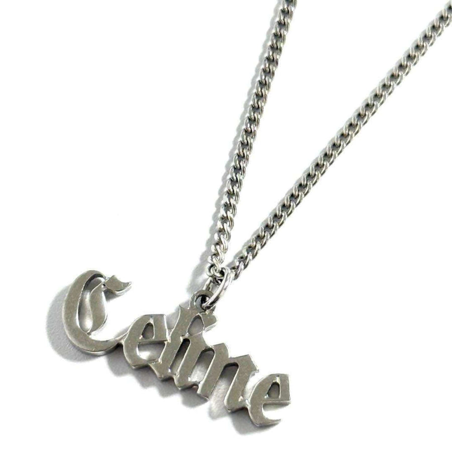 Celine Silver-Tone Pendant Necklace with Adjustable Chain