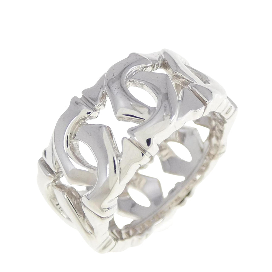 Cartier White Gold 2C C2 Ring with Polished Finish and Slight Scratches