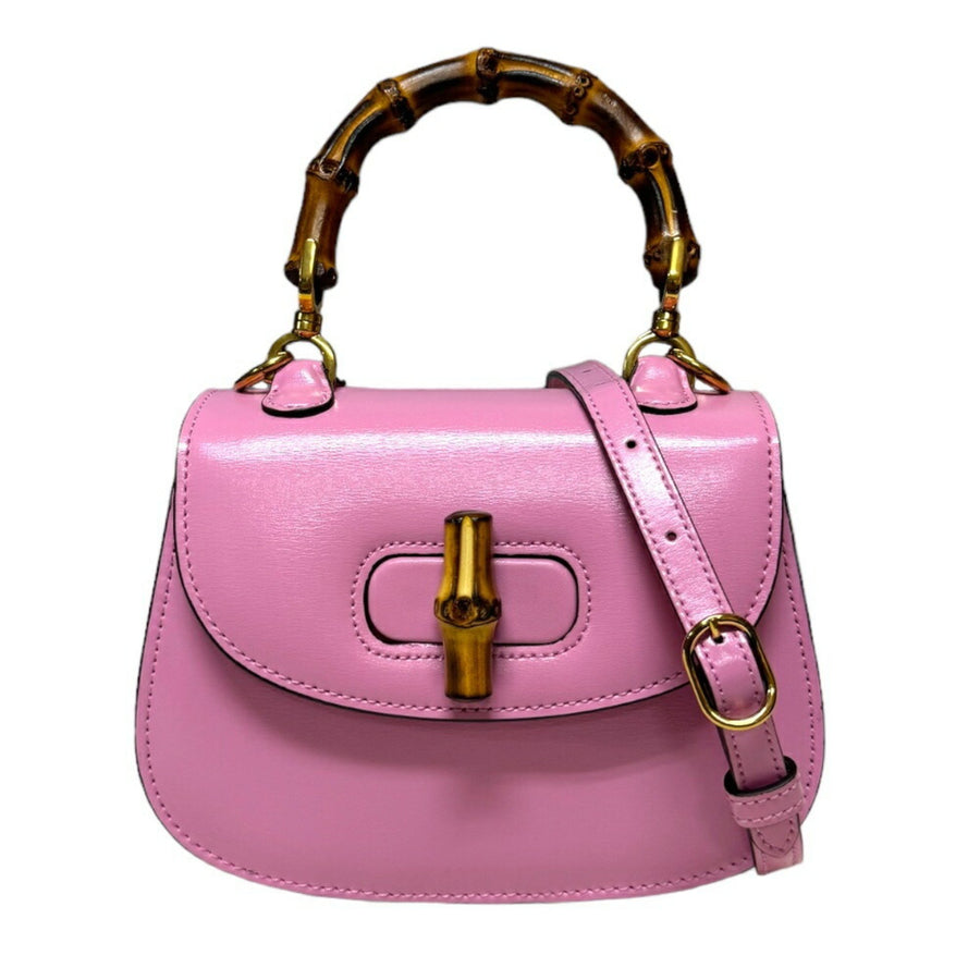 Gucci Bamboo Handle Leather Shoulder Bag