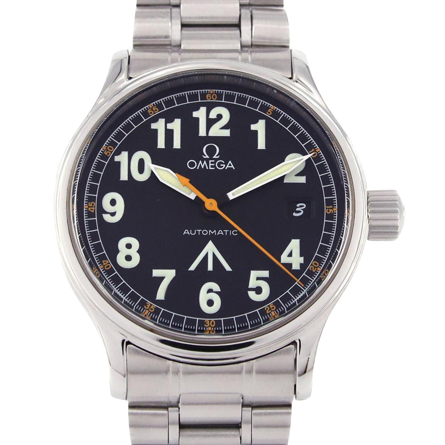 Omega Steel Wristwatch with Polished Case and Slight Scratches
