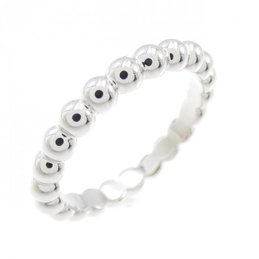 Van Cleef & Arpels Perlee White Gold Ring with Polished Finish and Minor Scratches