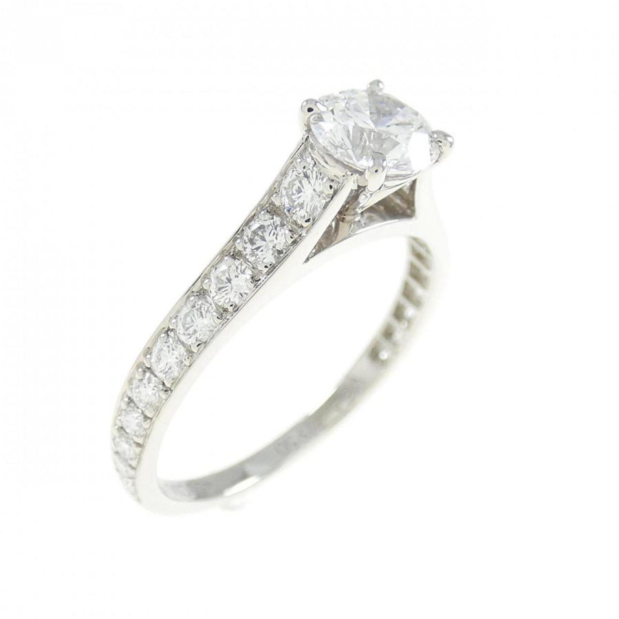 Van Cleef & Arpels Platinum Romance Solitaire Ring with Box