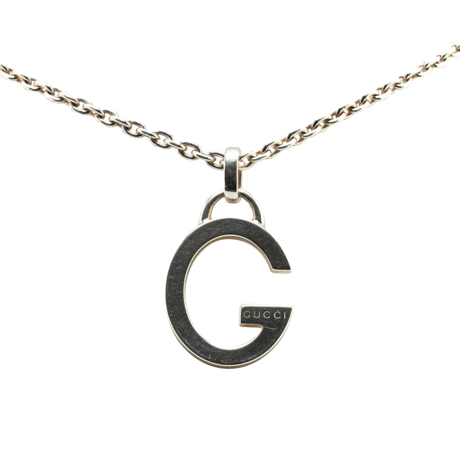 Gucci Silver Pendant Necklace with Slight Scratches and Discoloration