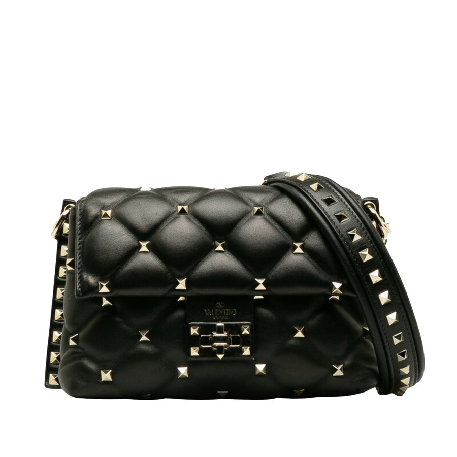 Valentino Candystud Leather Handbag with Metal Fittings