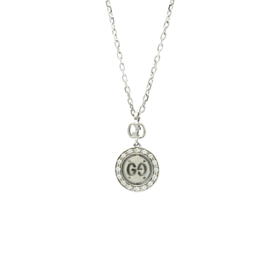 Gucci White Gold Icon Pendant Necklace