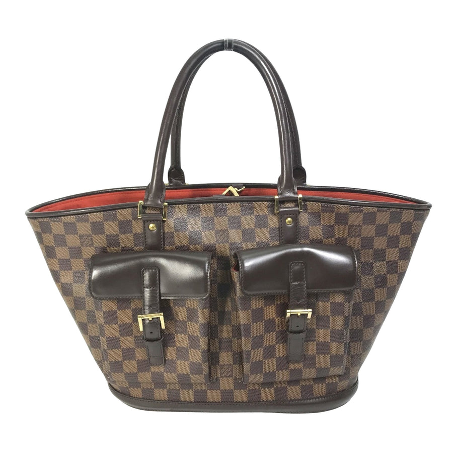 Louis Vuitton Canvas Handbag with Pouch and Metal Fittings