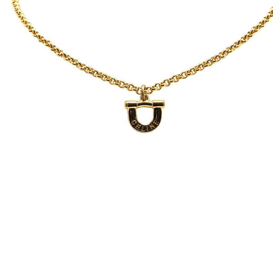 Celine Gold Plated Pendant Necklace with Dust Bag