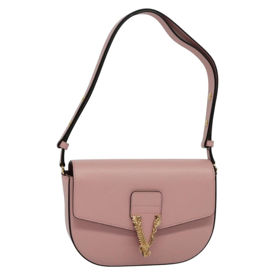 Versace Leather Shoulder Bag with Dust Bag and Adjustable Strap