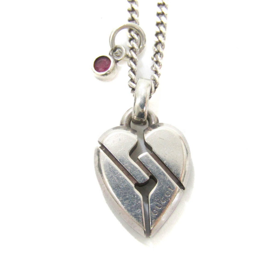 Gucci Silver Pendant Necklace with Box and Dust Bag