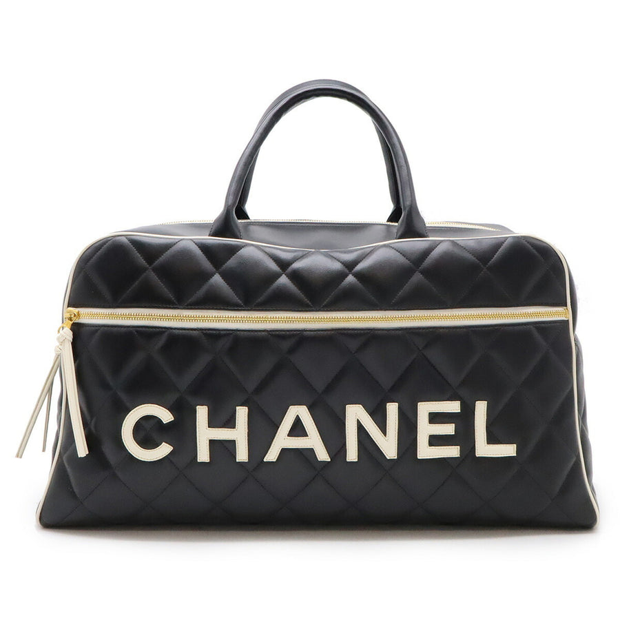 Chanel Luxury Leather Bowling Bag with Good Condition and Slight Scratches