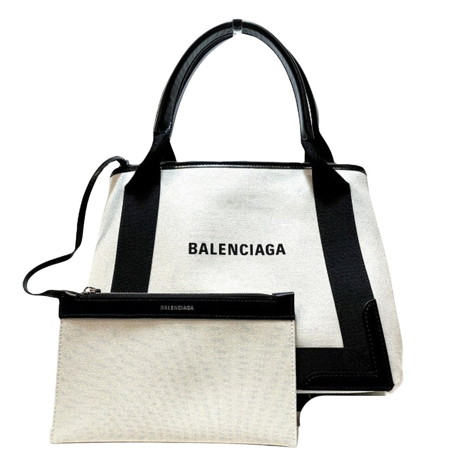Balenciaga Canvas Cabas Tote with Dust Bag and Pouch