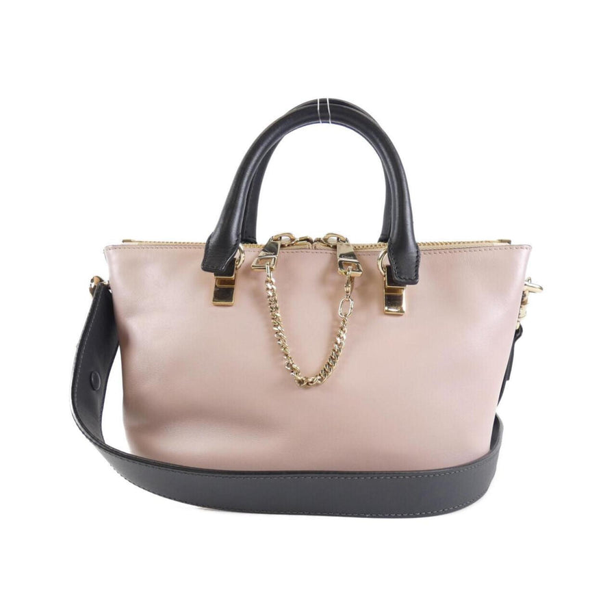 Chloe Leather Shoulder Bag with Shoulder Strap and Metal Fittings