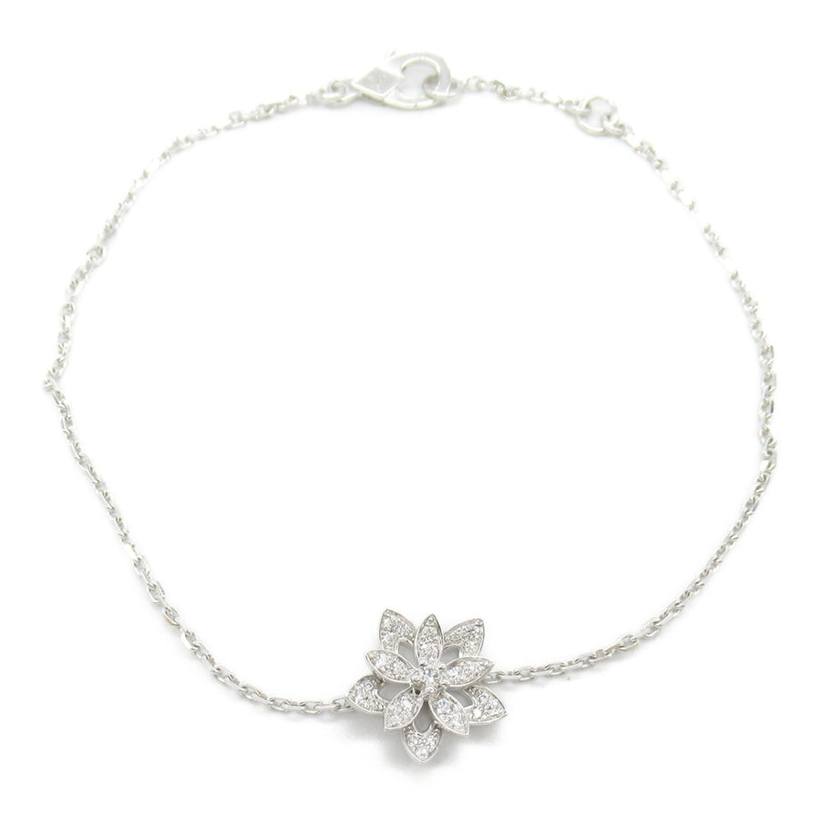 Van Cleef & Arpels Exquisite Lotus Design White Gold Bracelet
