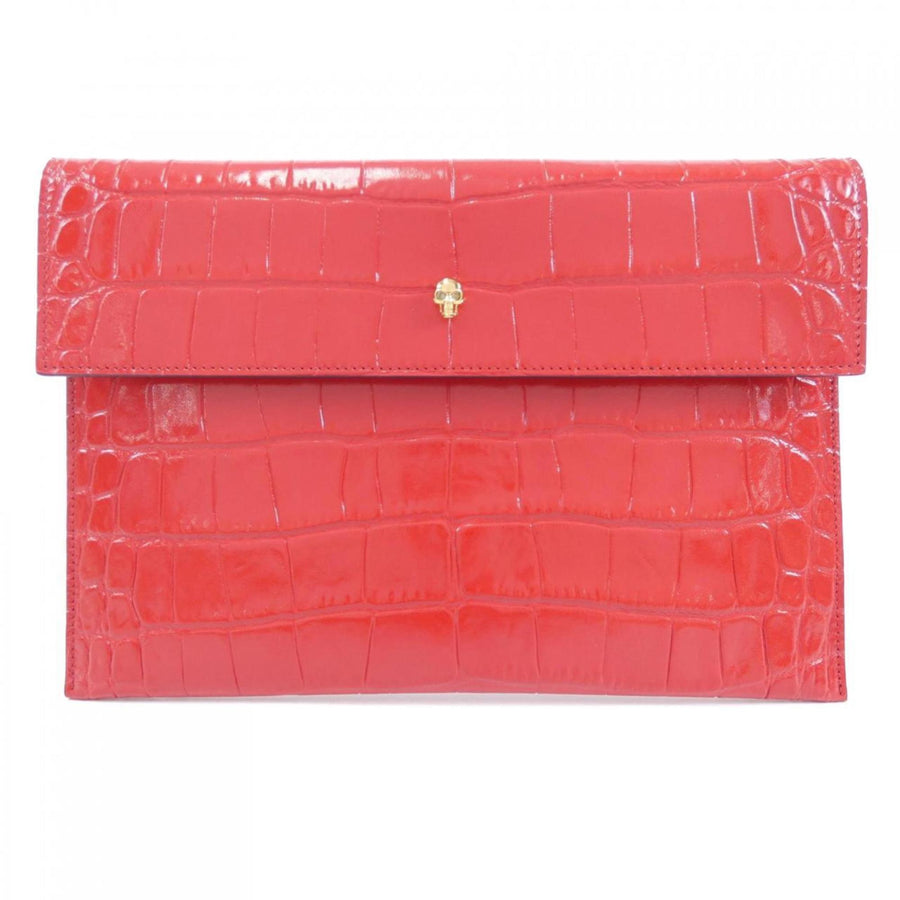 Alexander McQueen Patent Leather Skull Design Clutch Bag