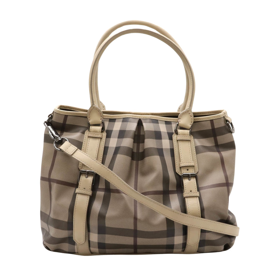 Burberry Vintage Check Canvas Shoulder Bag with Strap