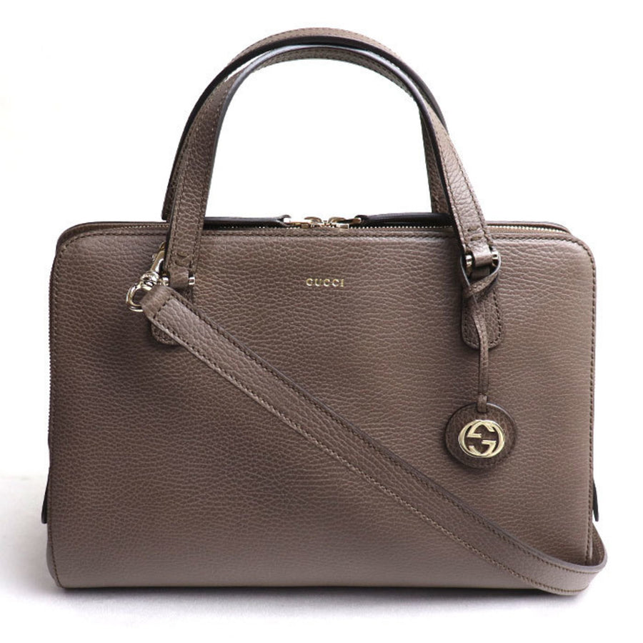 Gucci Leather Shoulder Bag with Charm and Dust Bag