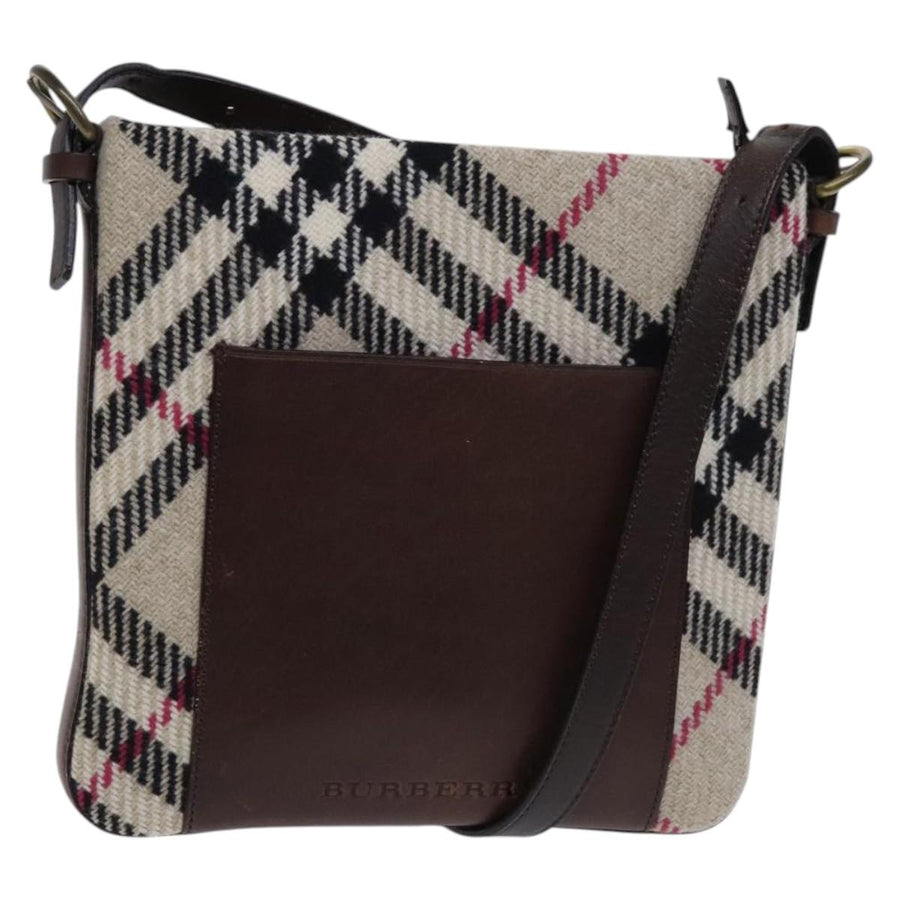 Burberry Nova Check Wool Shoulder Bag