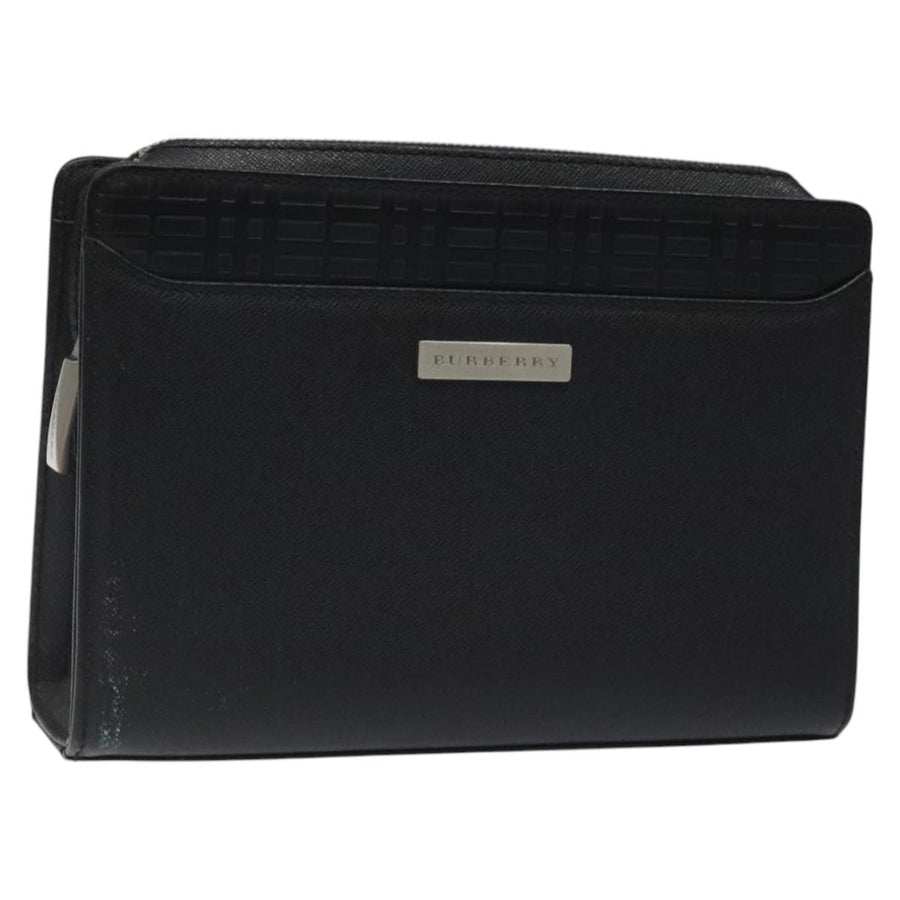 Burberry Leather Logo Shoulder Bag with Metal Fittings