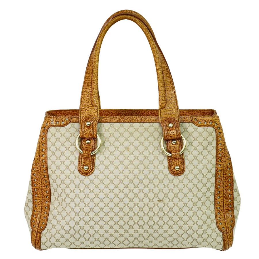Celine Vintage Macadam Canvas Shoulder Bag with Adjustable Strap