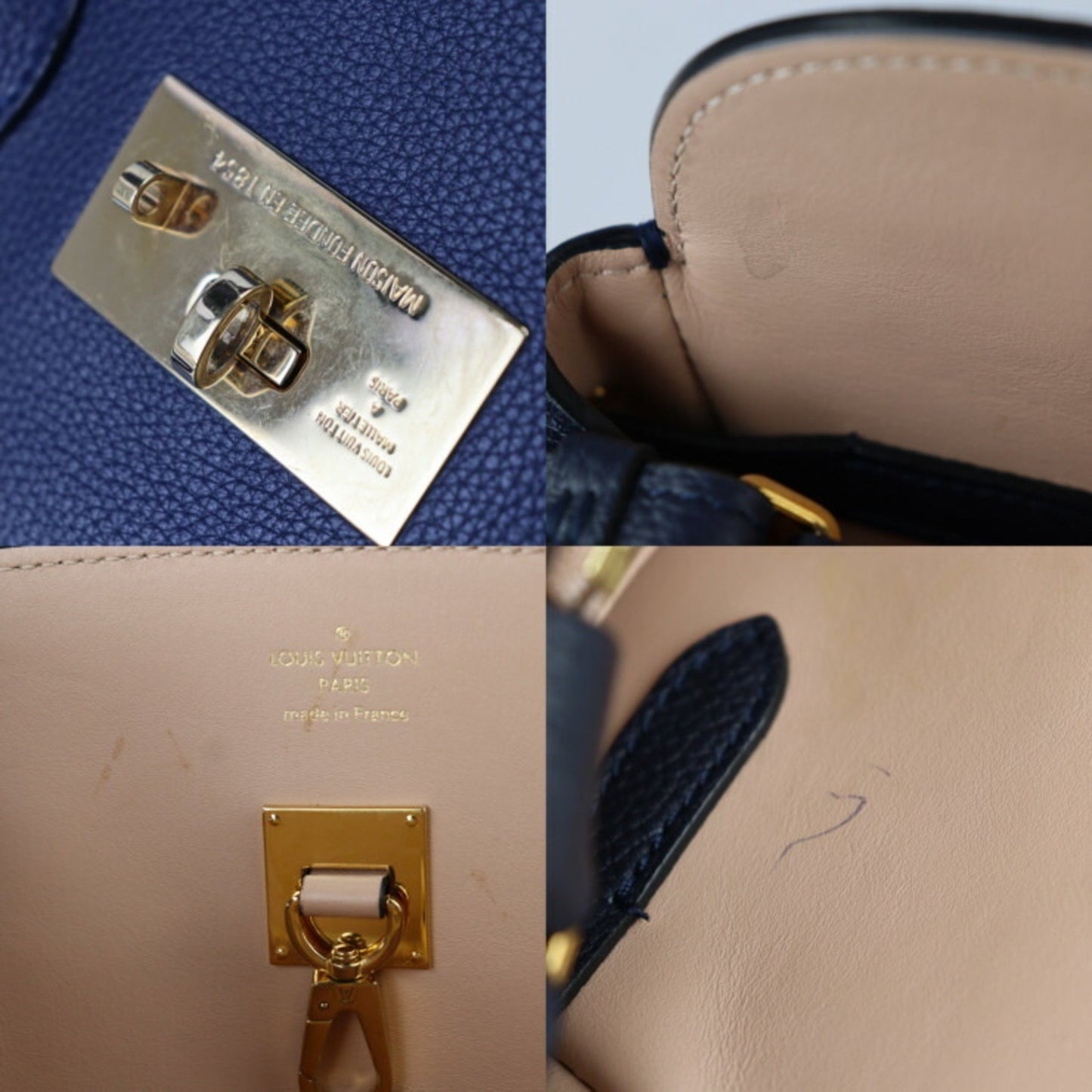 Louis Vuitton Blue Leather Milla